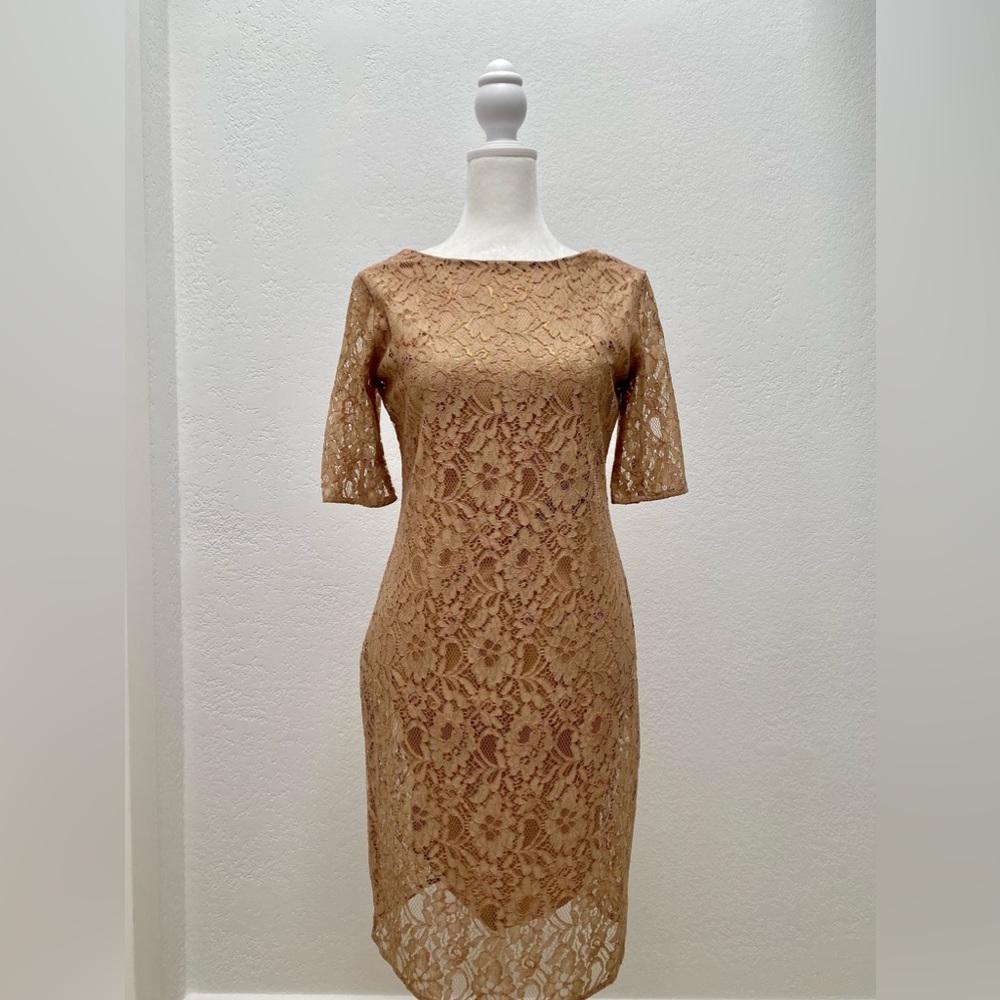 Barney’s NewYork Beige Lace Dress